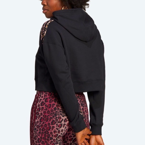 Adidas Leopard Print Crop Sweatshirt - Picture 2 of 4